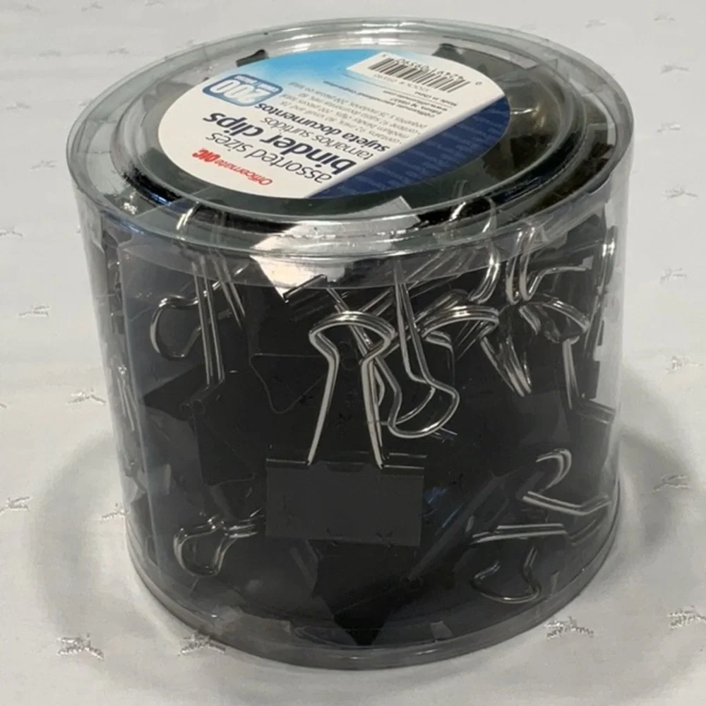 Assorted Sizes Binder Clips 200 Count Black from Officemate NIP
